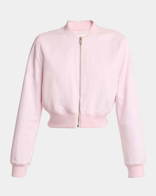 Embroidered Crop Bomber Jacket